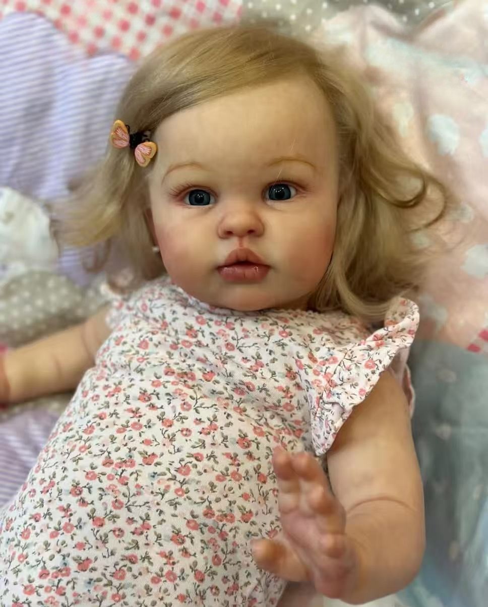 22inch Finished Lovely Girl Reborn Baby Doll Hand-Rooted Hair Birthday Gift Toys 22inch Finished Lovely Girl Reborn Baby Doll Hand-Rooted Hair Birthday Gift Toys