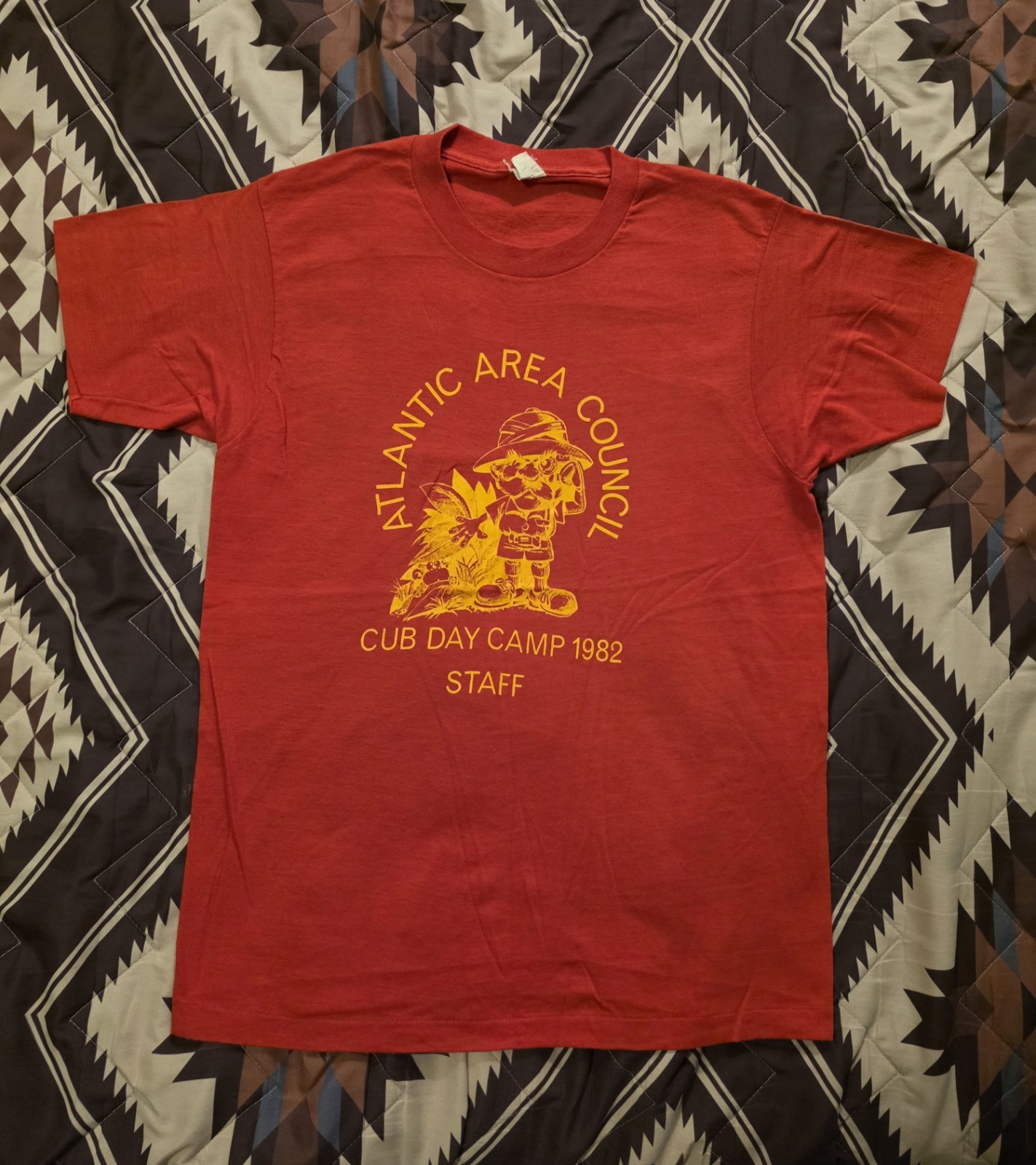 Vtg 80s Screen Stars 50/50 Single Stitch T-Shirt Day Camp Red Large Super Thin Vtg 80s Screen Stars 50/50 Single Stitch T-Shirt Day Camp Red Large Super Thin