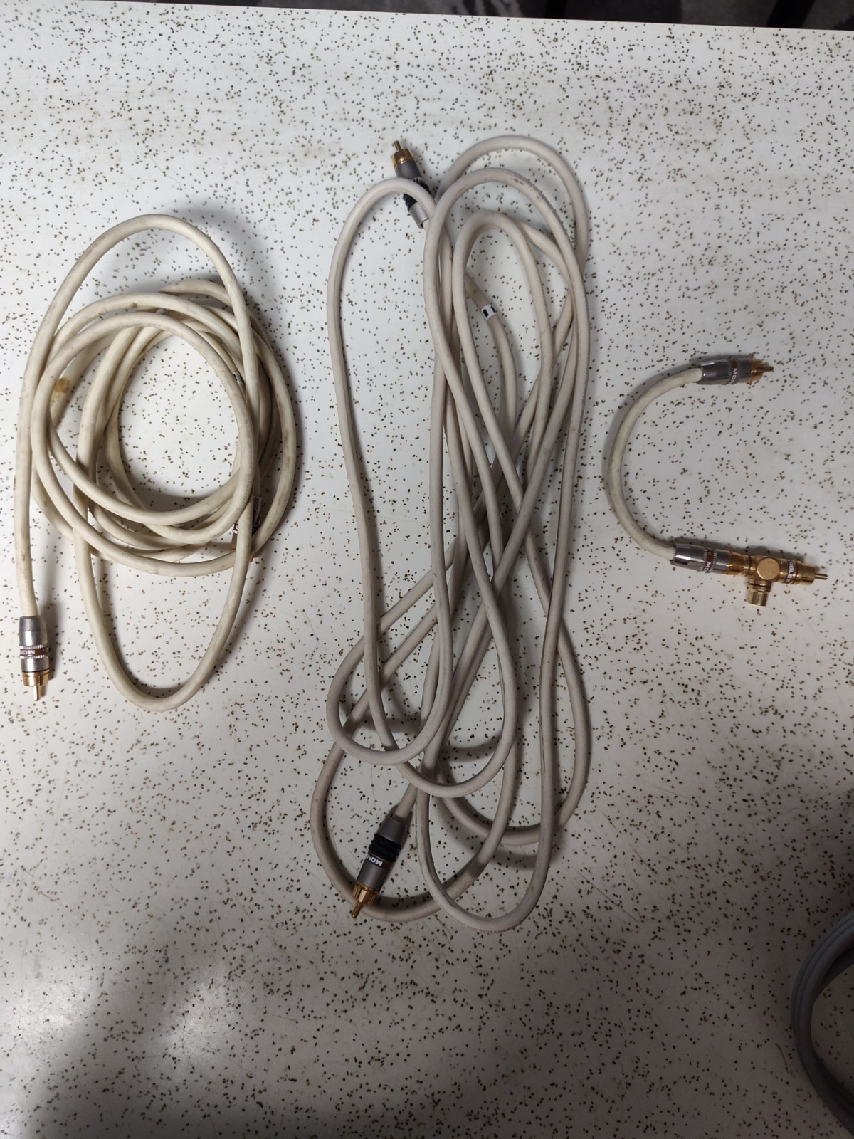 Vintage Monster Cable Interlink 201 Subwoofer Cables - 8ft & 13ft Pair w/ Y-Spli Vintage Monster Cable Interlink 201 Subwoofer Cables - 8ft & 13ft Pair w/ Y-Spli