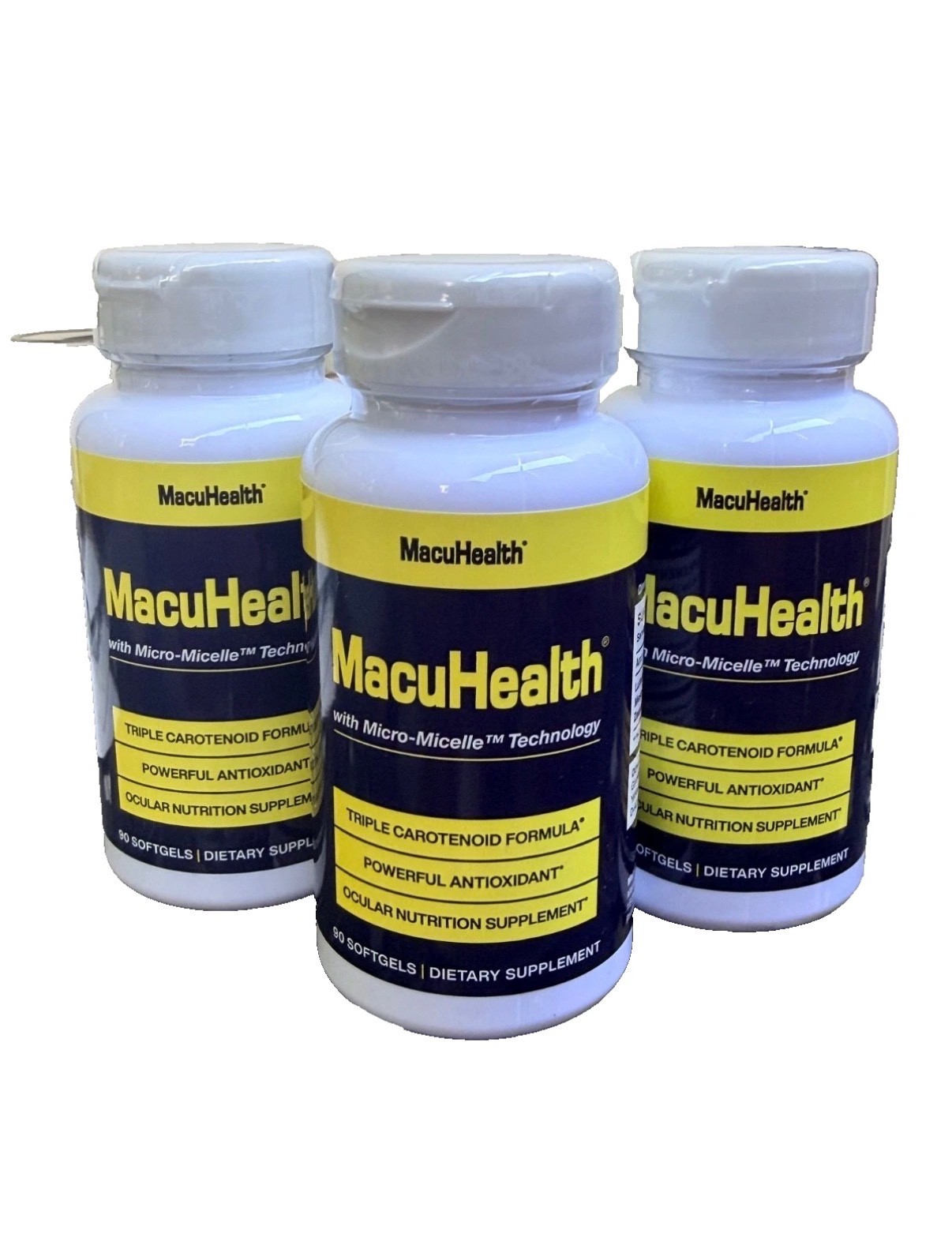 3X Bottles MacuHealth Triple Carotenoid Eye Vitamins 90 Softgels New Sealed 3X Bottles MacuHealth Triple Carotenoid Eye Vitamins 90 Softgels New Sealed