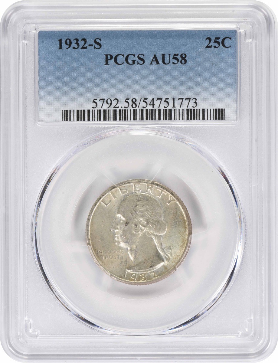 1932-S Washington Silver Quarter AU58 PCGS