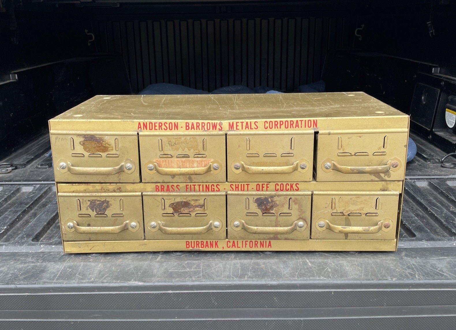 Equipto 8 Drawer Metal Cabinet Anderson-Barrows Metals Corporation Equipto 8 Drawer Metal Cabinet Anderson-Barrows Metals Corporation