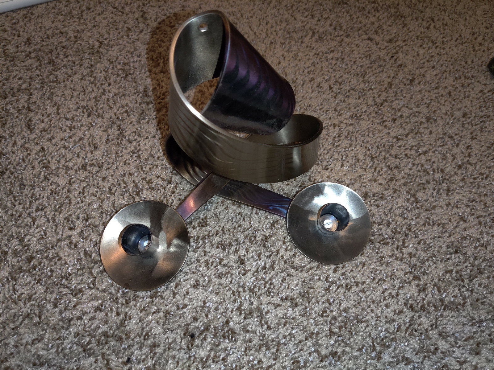 Vintage Ferart Artisan Metal Candle Holder. nice pattern. 2 candle holder