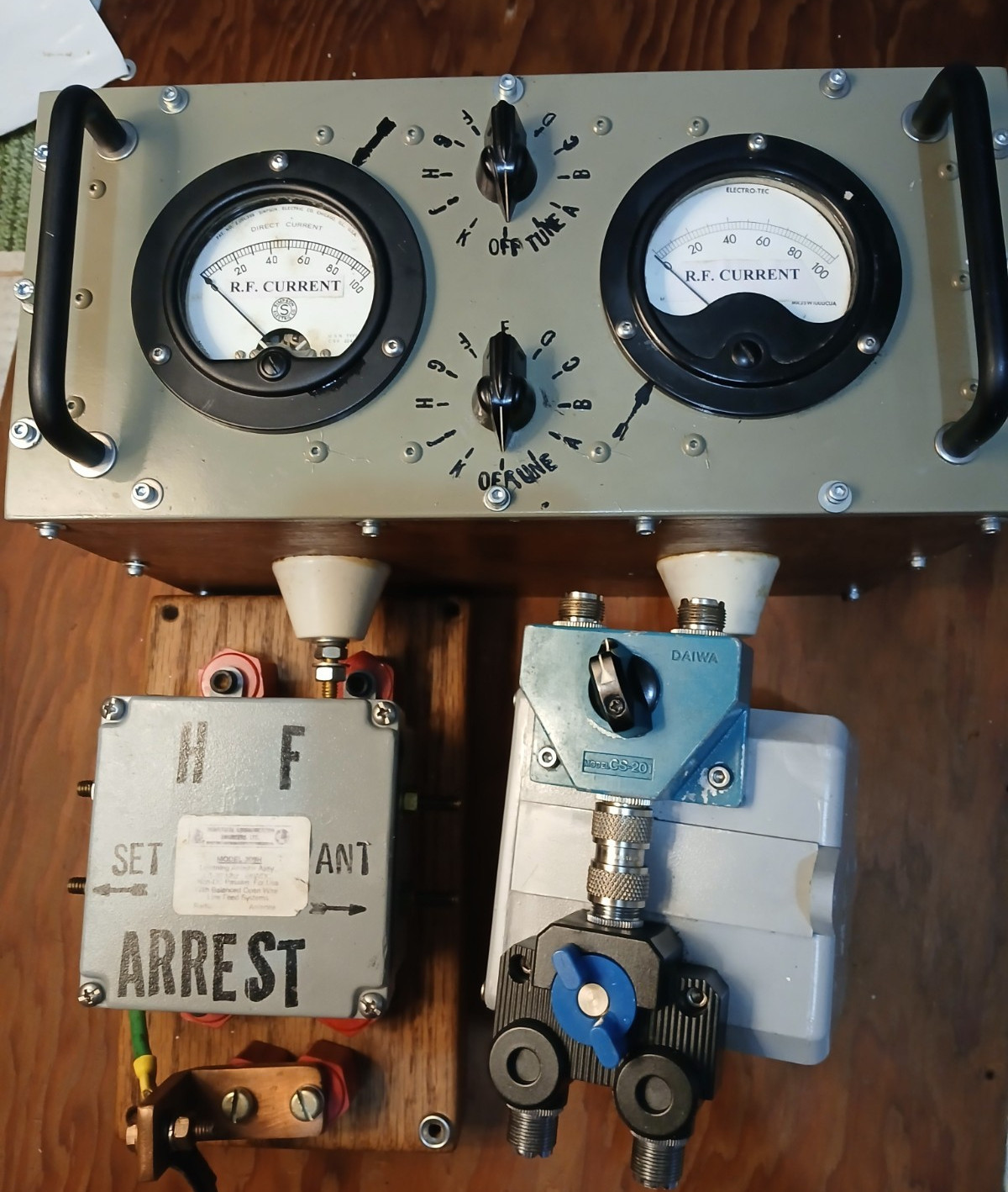 Vintage Custom Homebrew Balanced Antenna Tuner & HF Station Accessory Lot Vintage Custom Homebrew Balanced Antenna Tuner & HF Station Accessory Lot