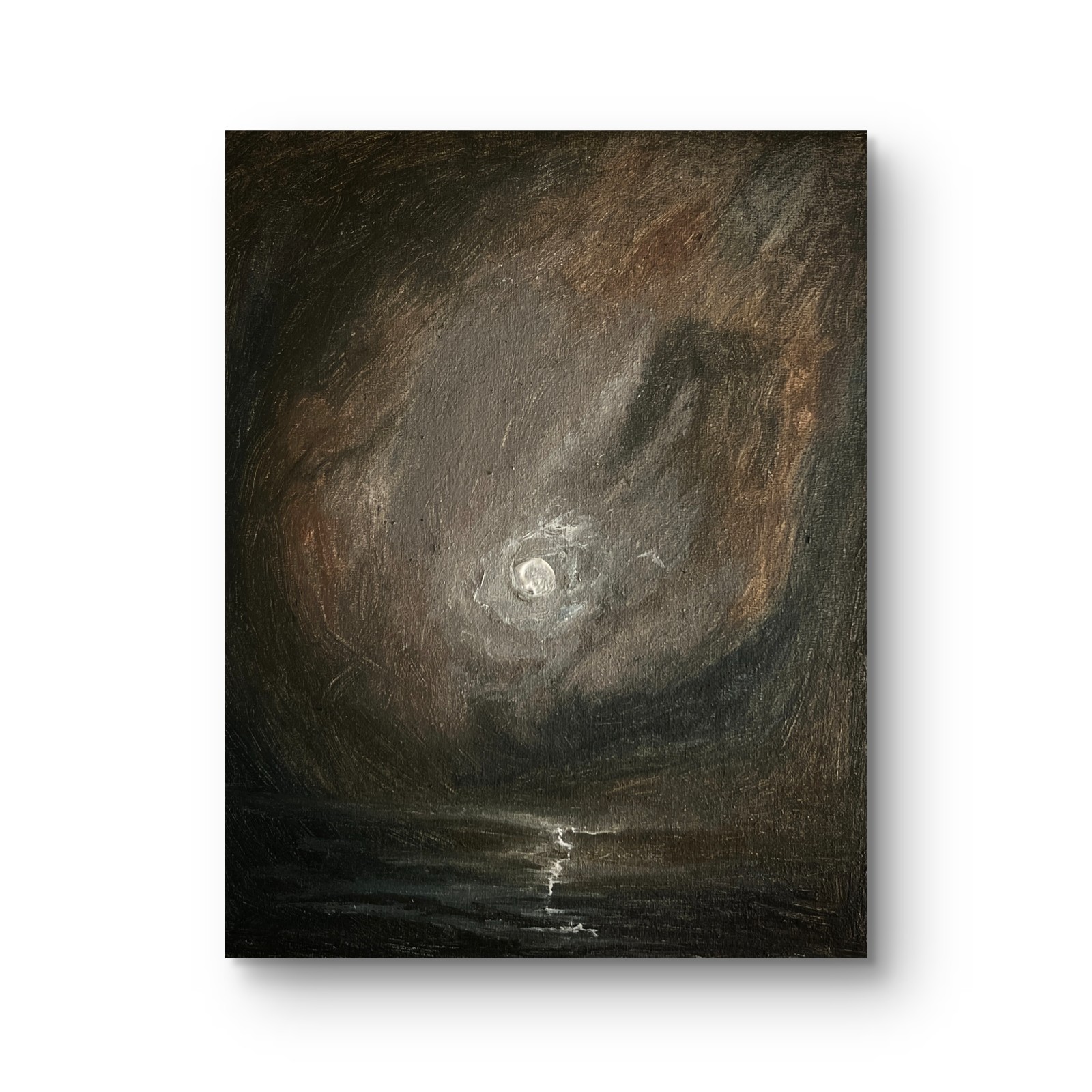 Victorian moody dark moonlit fields Original oil painting Landscape on canvas