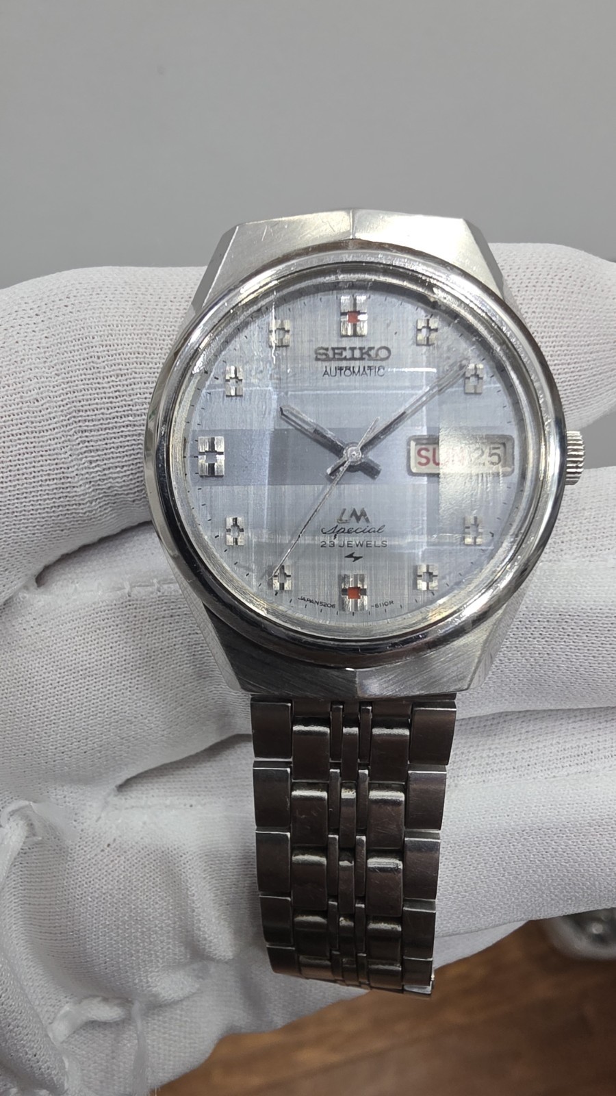 Rare Seiko Lordmatic Special 5206-6100 23J Serviced Multi-faceted Crystal 