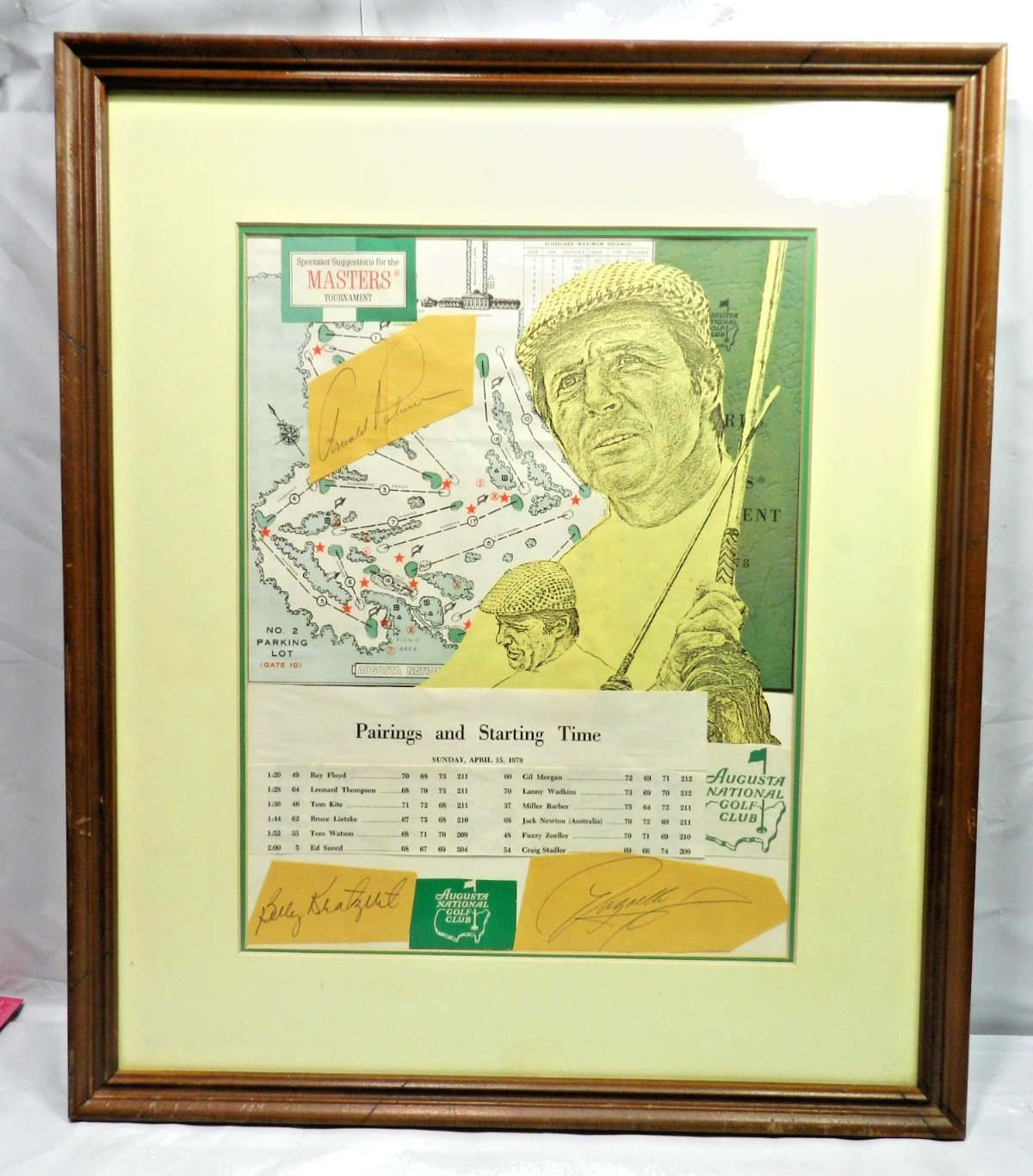 VTG Arnold Palmer & F Zoeller Signed 1979 Augusta  Masters golf Memorabilia V25S