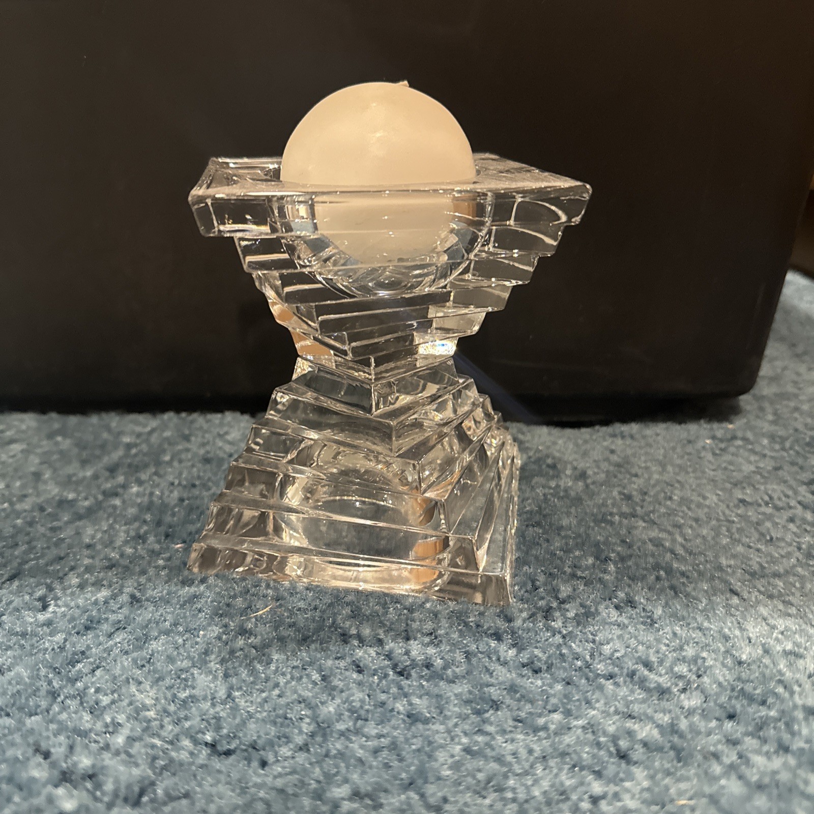 Vintage Waterford Metropolitan Pillar Candle Holder Square 3 1/2\ Vintage Waterford Metropolitan Pillar Candle Holder Square 3 1/2\