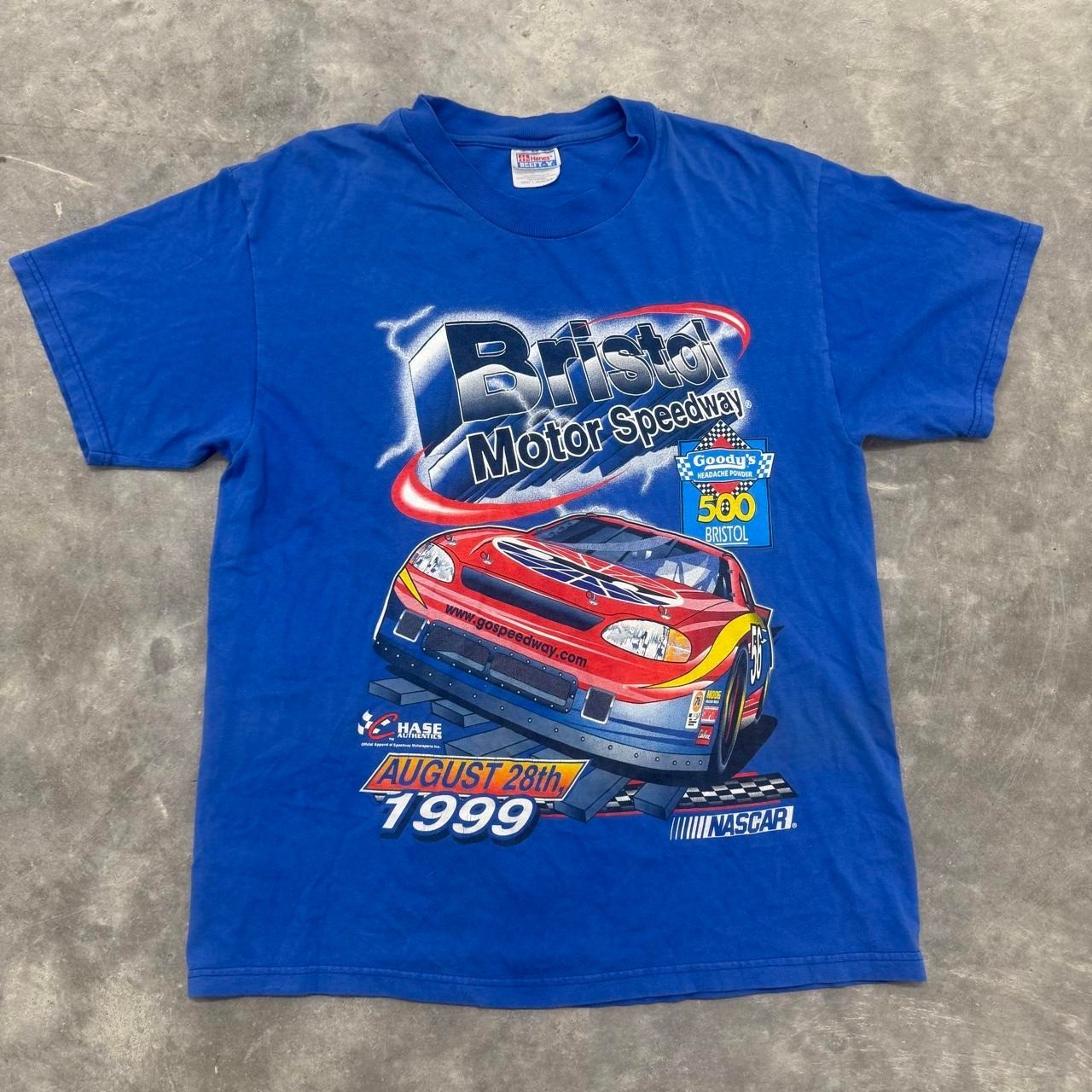 Vintage 1999 Bristol Motor Speedway Goodys 500 NASCAR Double Sided T Shirt Large