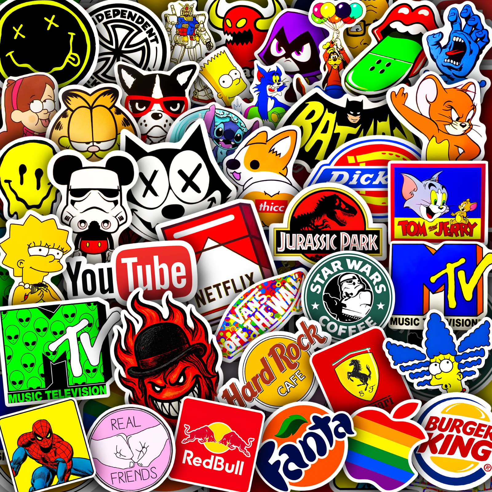 40pcs Waterproof Vinyl Stickers for Water Bottles, Laptops, Skateboard, Luggage 40pcs Waterproof Vinyl Stickers for Water Bottles, Laptops, Skateboard, Luggage