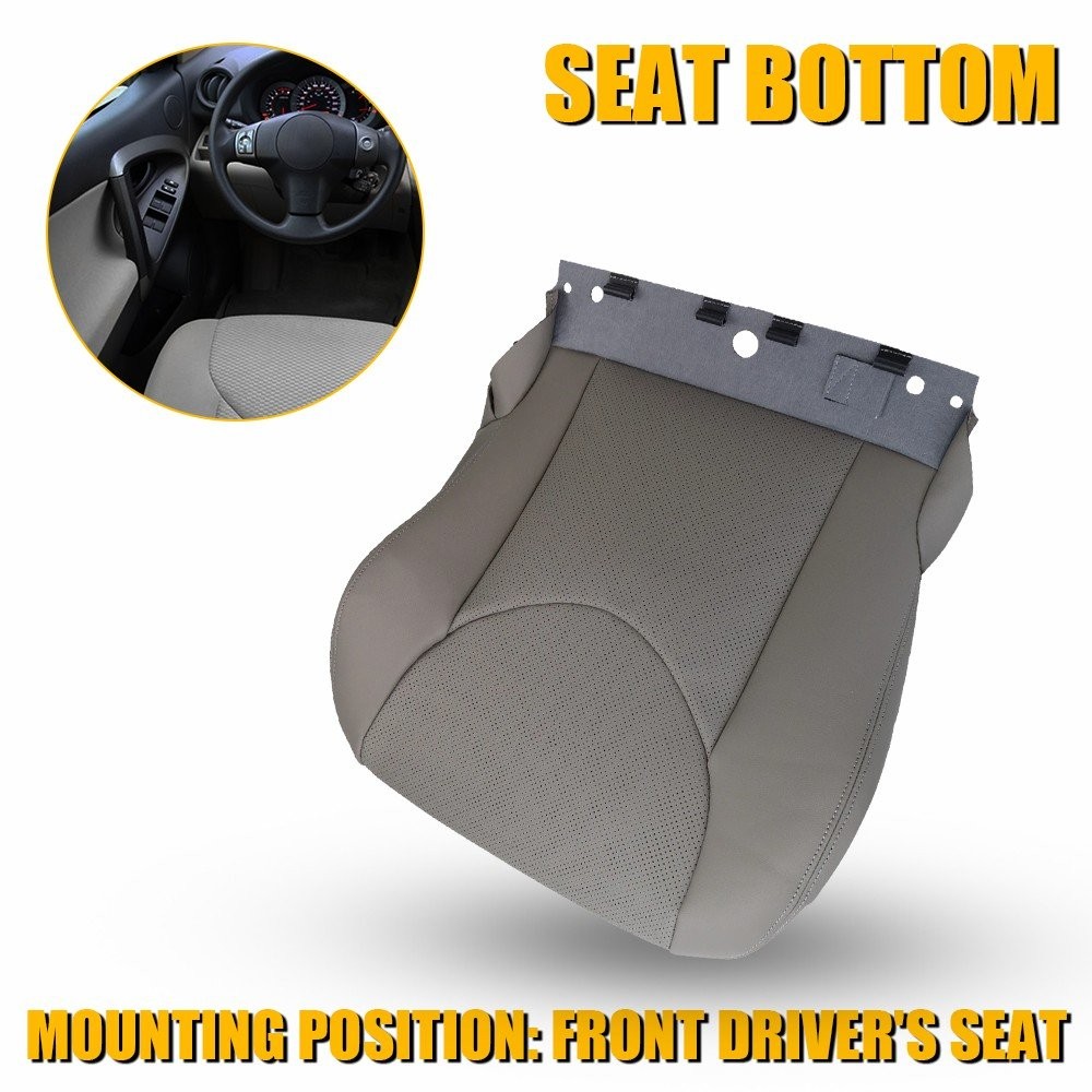 Trim For Toyota 2006-2014 RAV4 Driver Bottom Leather Perforation Seat Cover GRAY