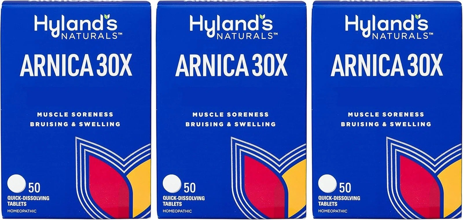 Hyland\'s Arnica 30x 50 Tablets (3 Pack = 150 Tablets), Bruising, Swelling, Mu...