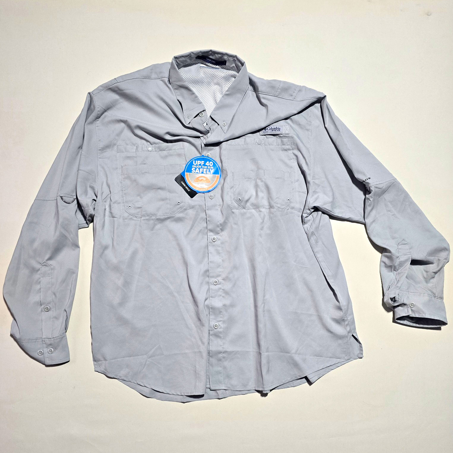 Columbia PFG Tamiami II Men's Size XL Gray Button-Up UV Fishing Shirt FM7253 Columbia PFG Tamiami II Men's Size XL Gray Button-Up UV Fishing Shirt FM7253