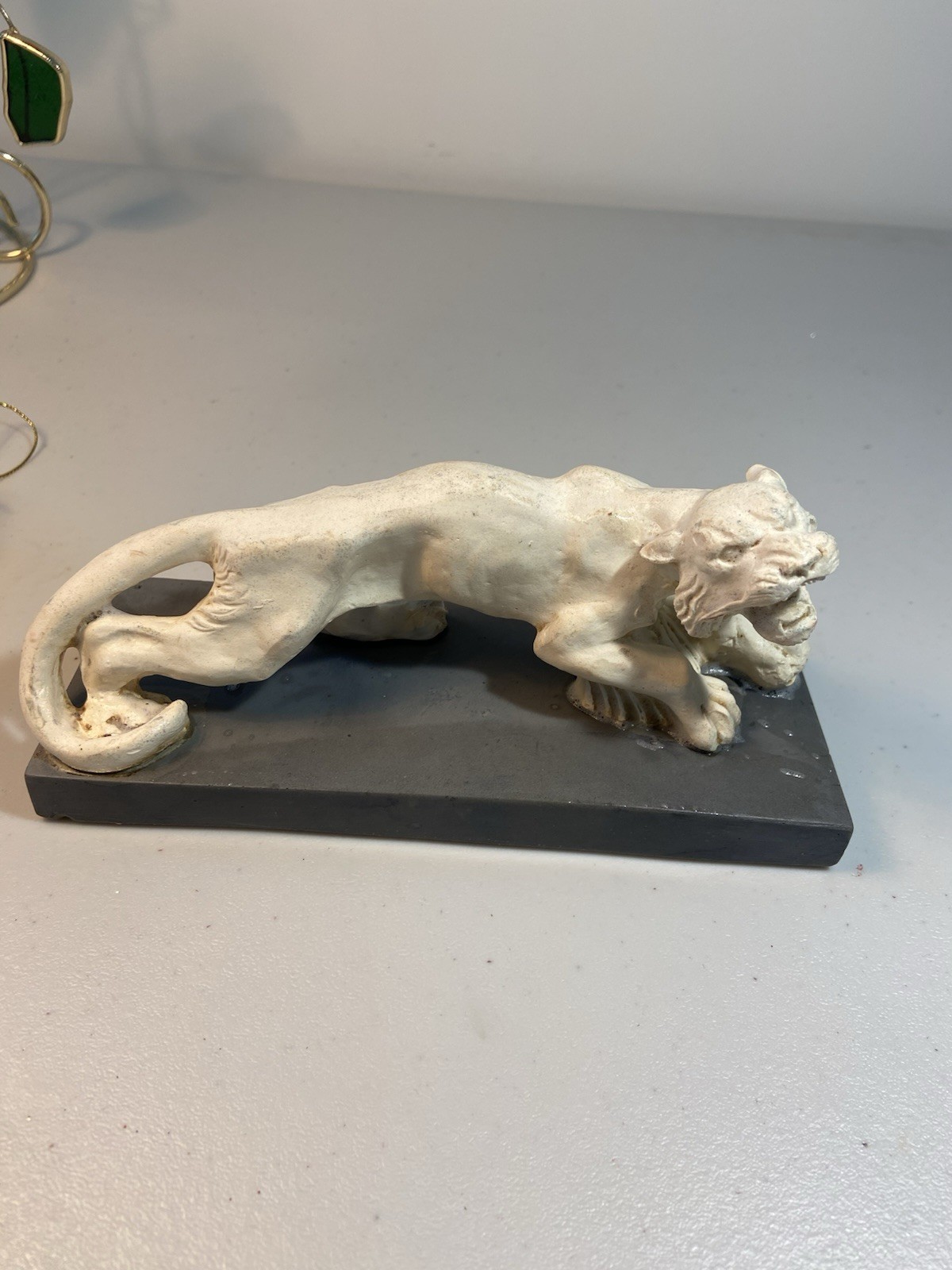Vintage Resin Tiger Sculpture Figurine Statue
