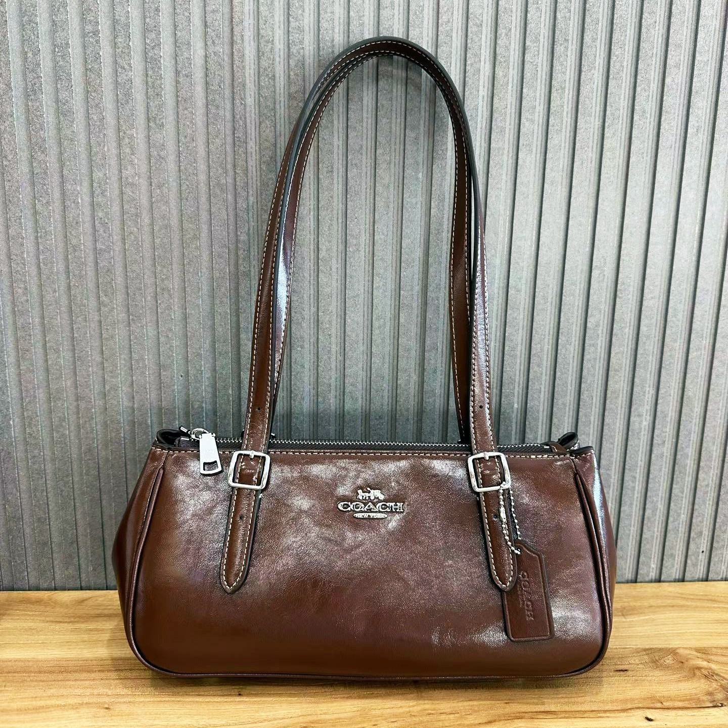 COACH Asher Shoulder Bag Leather Maple CBJ05 F/S JP [DDP]