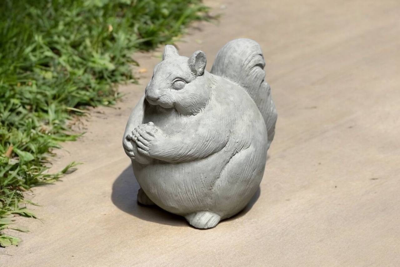 Concrete Chubby Squirrel Statue 7