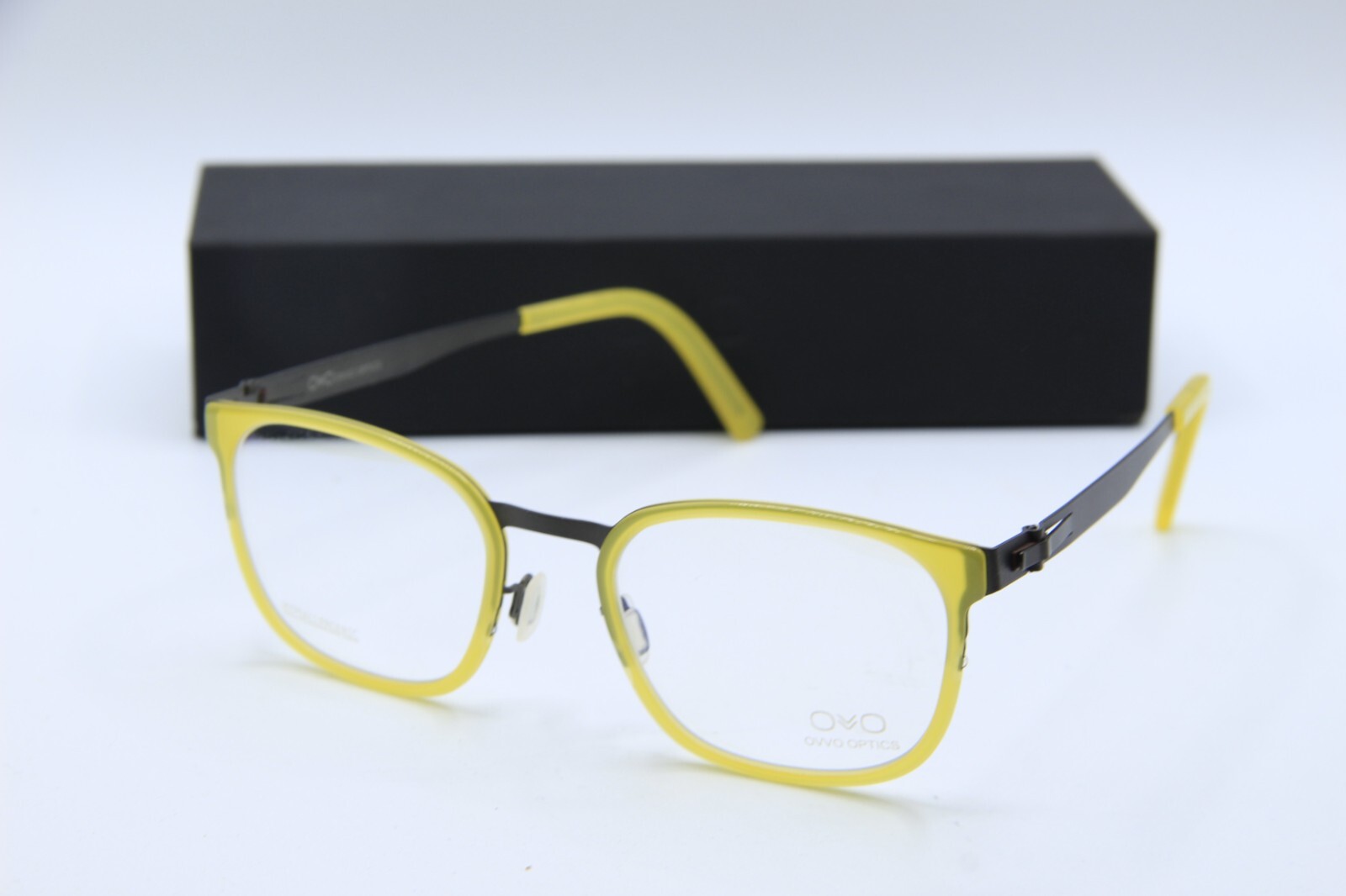 NEW OVVO OPTICS 3942 C 447 GUNMETAL YELLOW AUTHENTIC FRAMES EYEGLASSES 49-21
