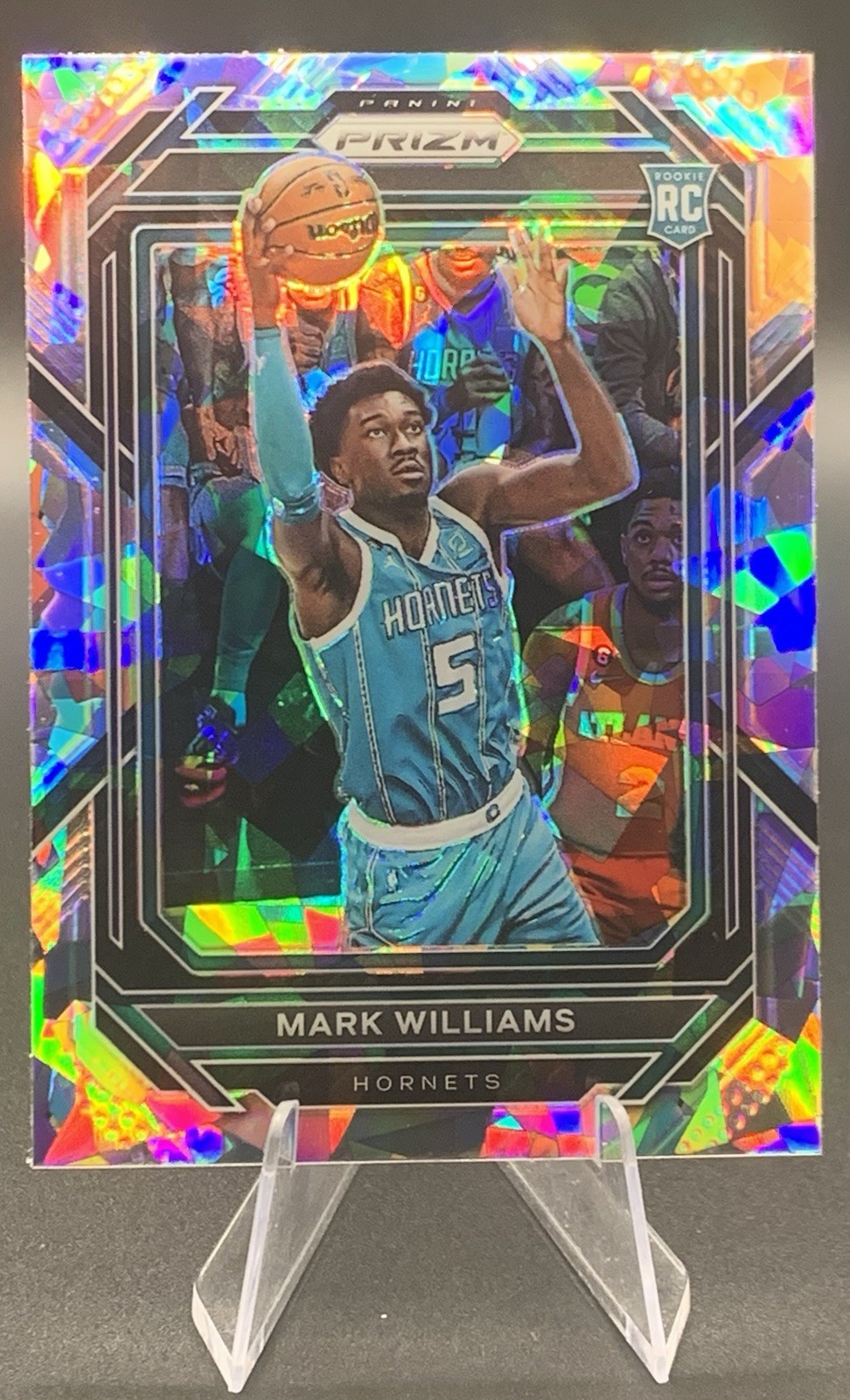 2022-23 Panini Prizm #257 Mark Williams Prizm Cracked Ice RC Charlotte Hornets 2022-23 Panini Prizm #257 Mark Williams Prizm Cracked Ice RC Charlotte Hornets