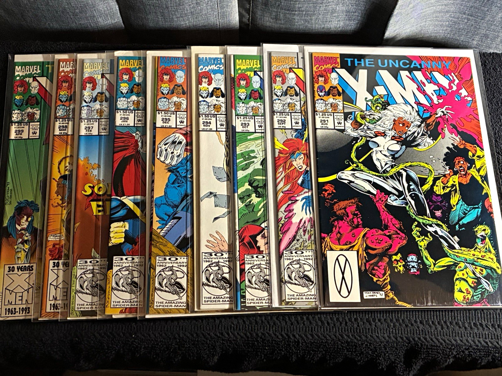 Uncanny X-Men #291-299 Direct 9-Issue Consecutive Lot Marvel Comics