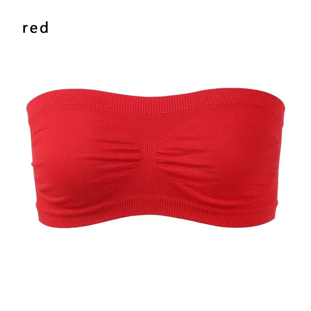 Women's Seamless Strapless Tube Top Sports Bra High Elastic Wrap Chest Bandeau