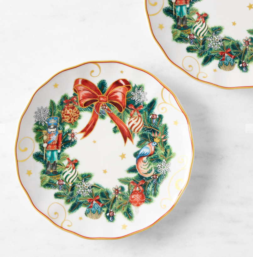 Williams Sonoma 'Twas the Night Before Christmas Dinner Plates, Set of 4