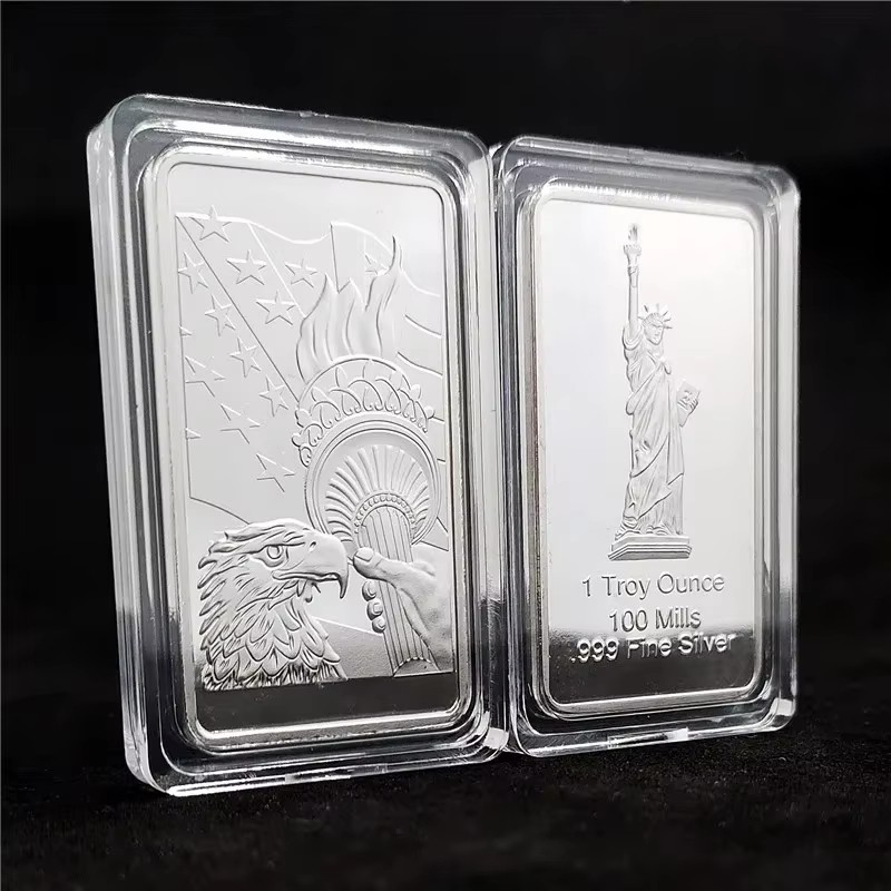 1 Troy Ounce Silver Bar American Eagle Statue Liberty Collectible Gift 1 Troy Ounce Silver Bar American Eagle Statue Liberty Collectible Gift