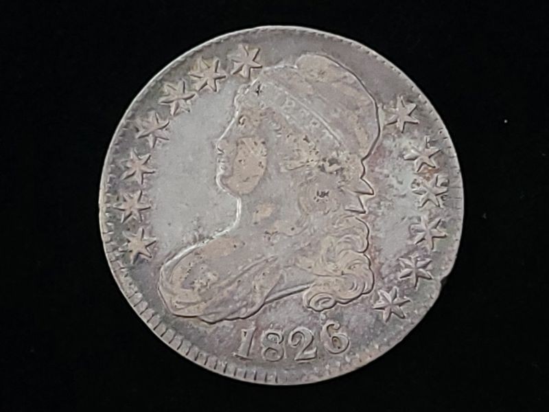 1826 Capped Bust Silver Half Dollar Very Fine 10609