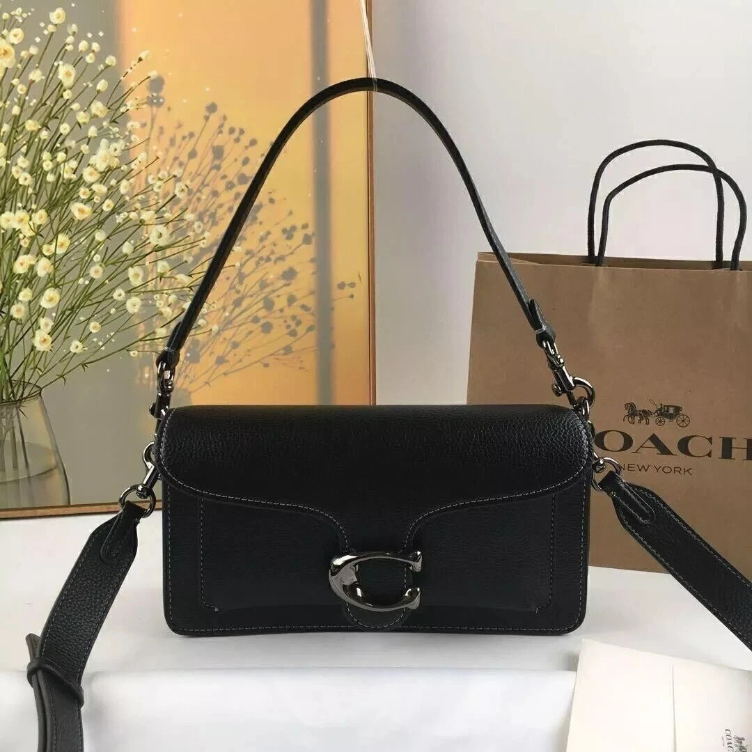 COACH CH857 Tabby Shoulder Bag 26 Pebble Leather Pebble Embossed Black Outlet