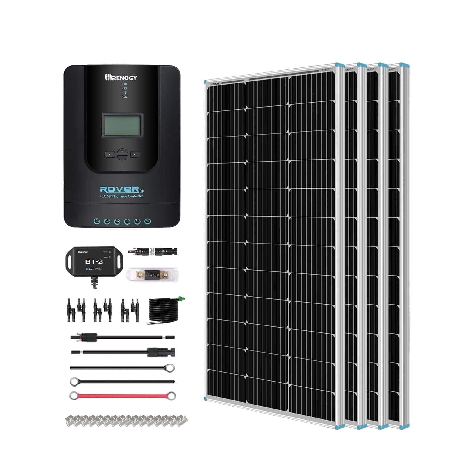 Renogy 400 Watt 12 Volt Premium 4 Pcs 100W Panel+40A MPPT Charge Controller+ ...