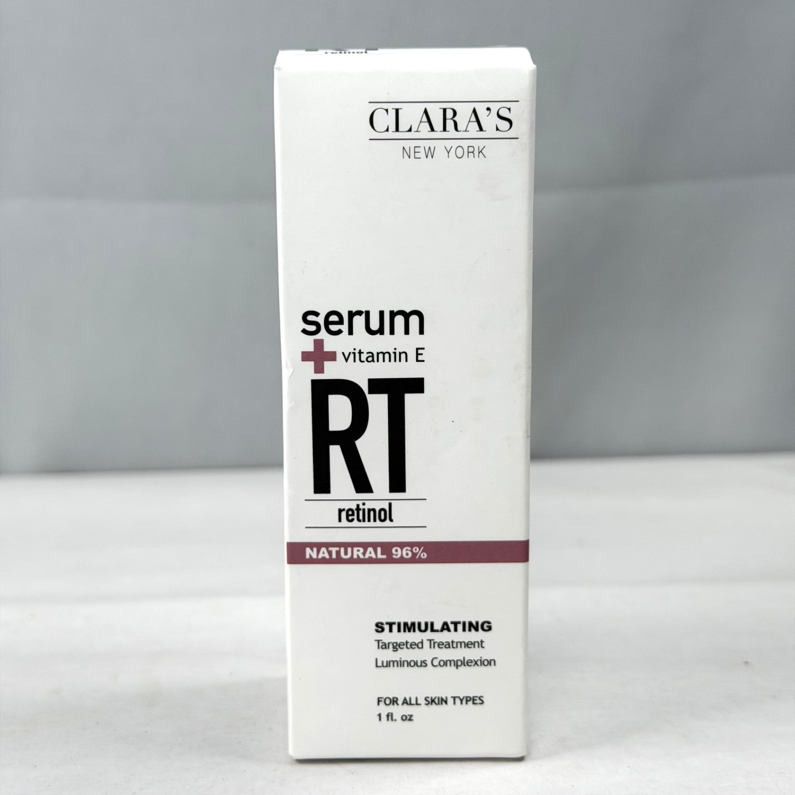 CLARA\'S NEW YORK Face Serum Vitamin E RT Retinol Stimulating 1oz 30mL Full Size