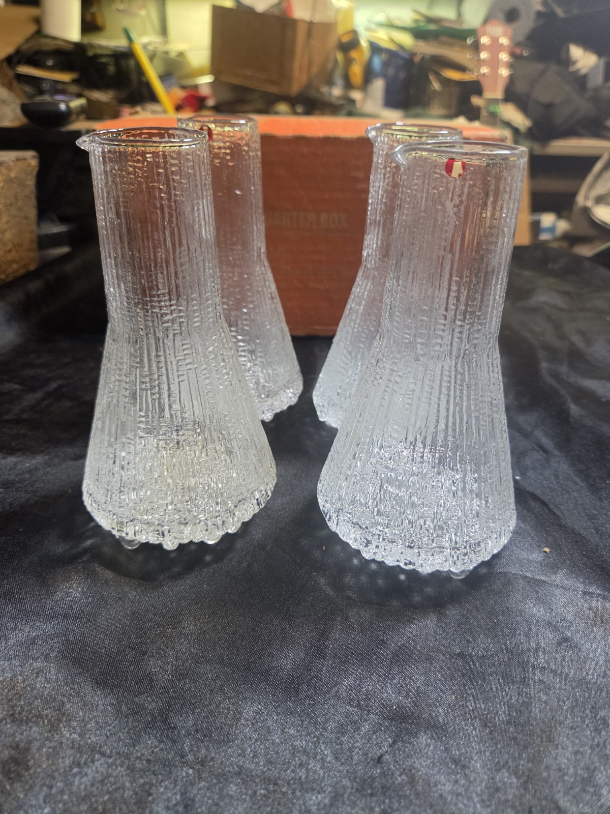 Vtg Iittala Ultima Thule 5.75”T Glass Carafe Salad Pitcher Tapio Wirkkala 60's Vtg Iittala Ultima Thule 5.75”T Glass Carafe Salad Pitcher Tapio Wirkkala 60's