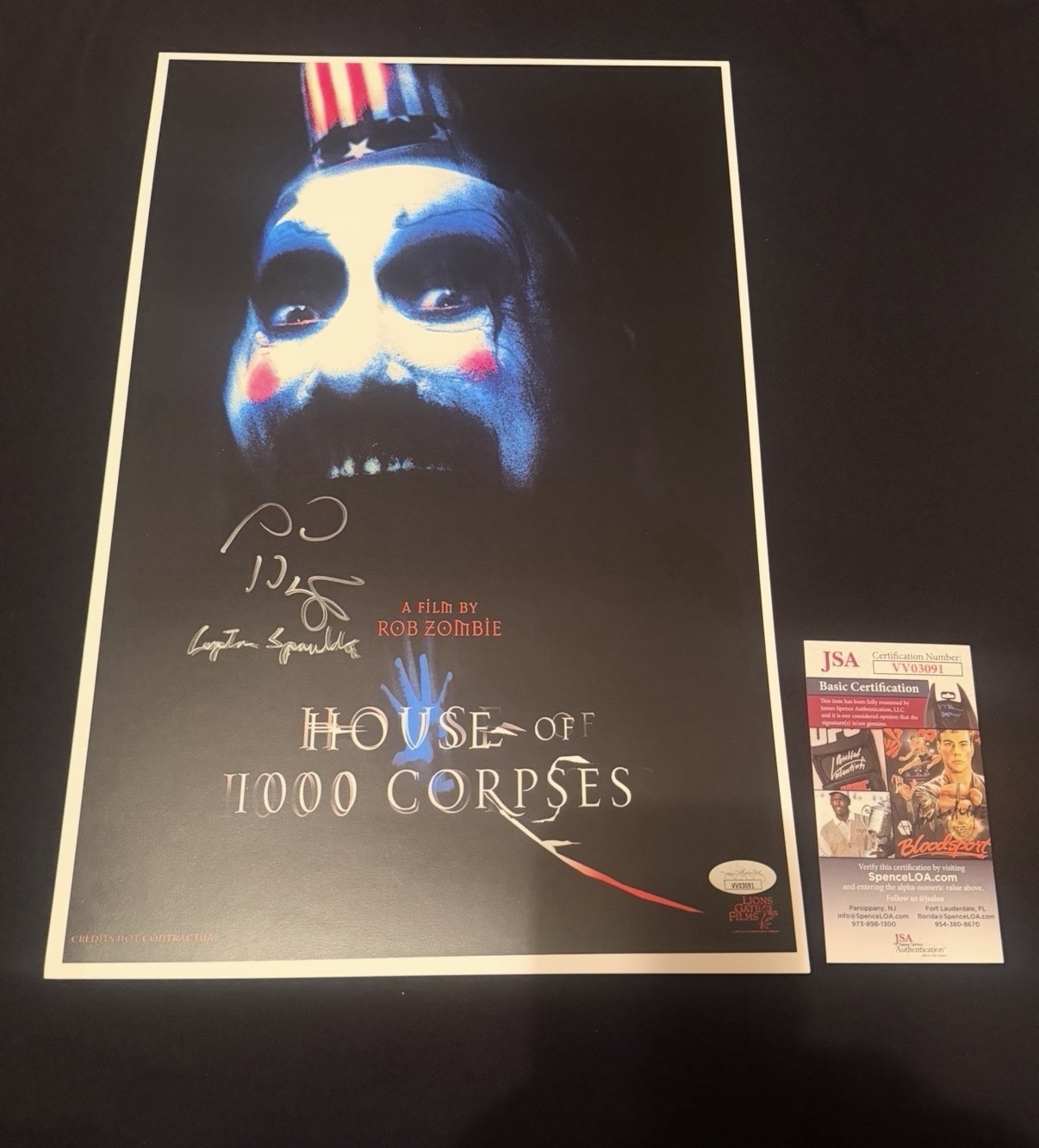 Sid Haig Signed House of 1000 Corpses 11 X 17 Movie Poster JSA Certified