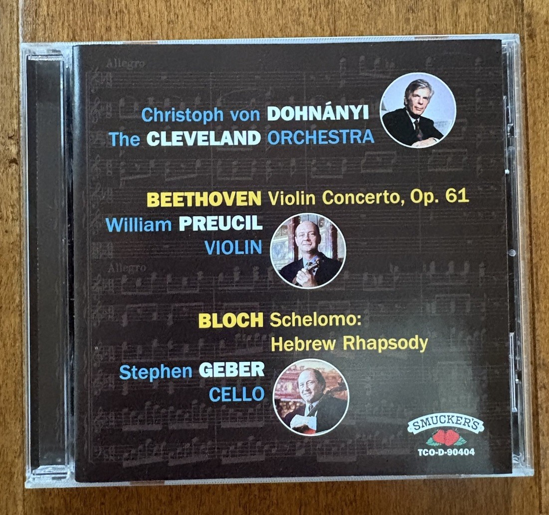 SMUCKERS CLEVELAND ORCHESTRA von Dohnanyi Beethoven Violin Concerto BLOCH PROMO