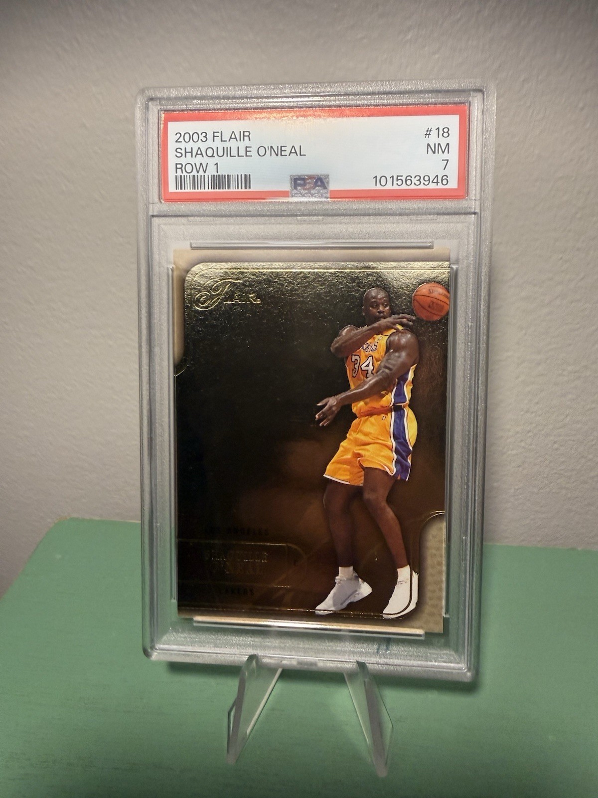 2003 Flair Shaquille O'Neal Row 1 /100 Psa 7 Pop 1 only 4 higher 2003 Flair Shaquille O'Neal Row 1 /100 Psa 7 Pop 1 only 4 higher
