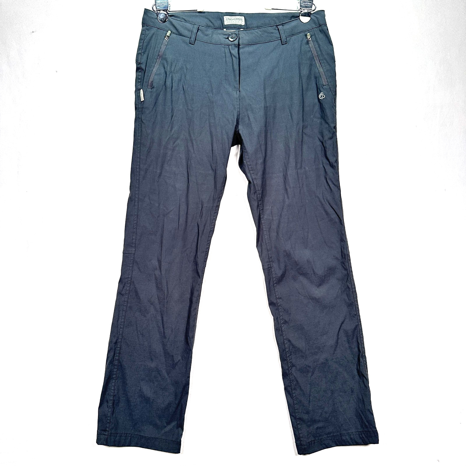 Craghoppers Pants Womens Large 10 Charcoal NosiLife Hiking Outdoor Zip Pockets