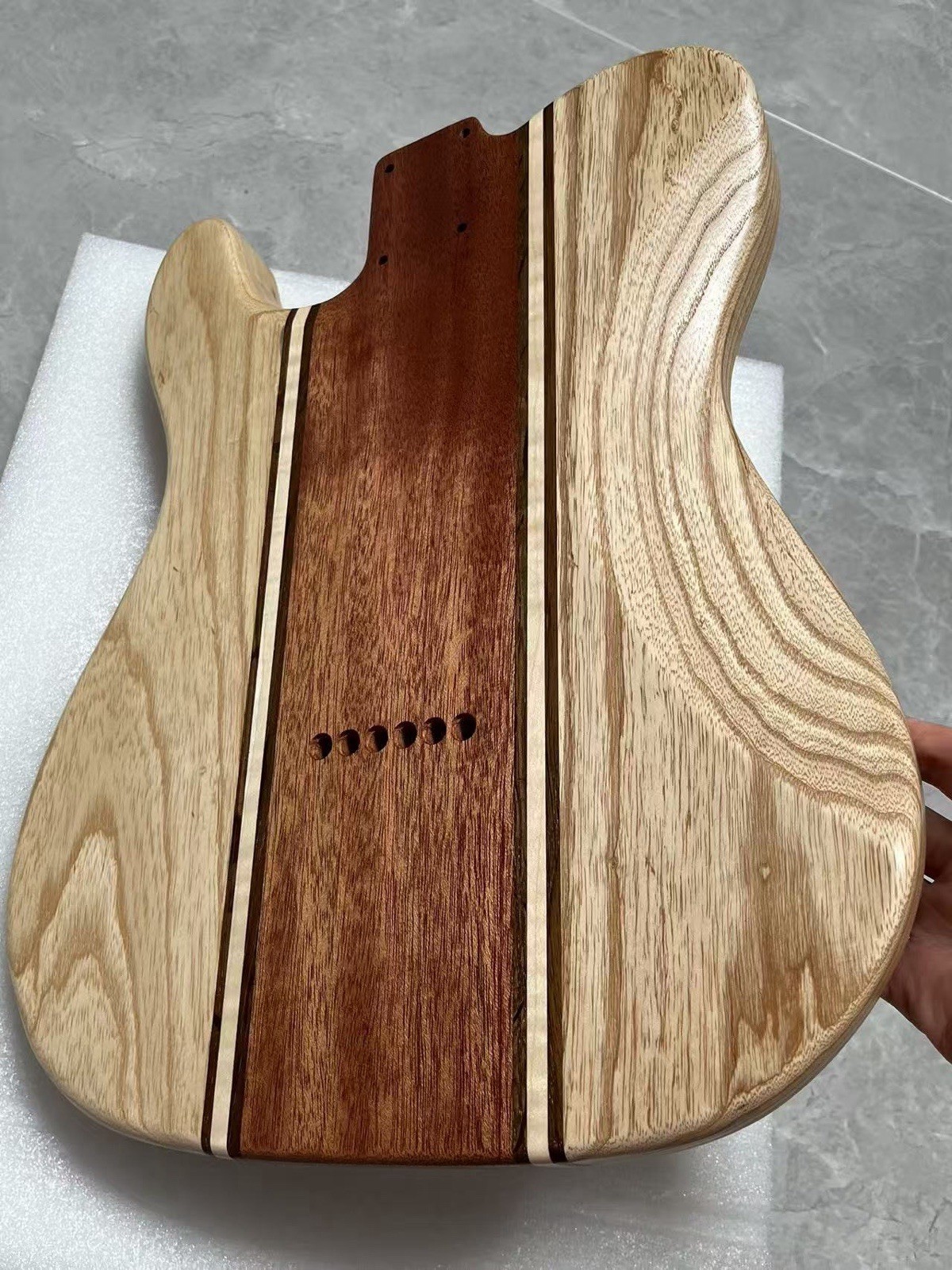 AAAAA New Handcrafted 9-Piece Guitar Body Ash & Mahogany Natural Wood Grain AAAAA New Handcrafted 9-Piece Guitar Body Ash & Mahogany Natural Wood Grain