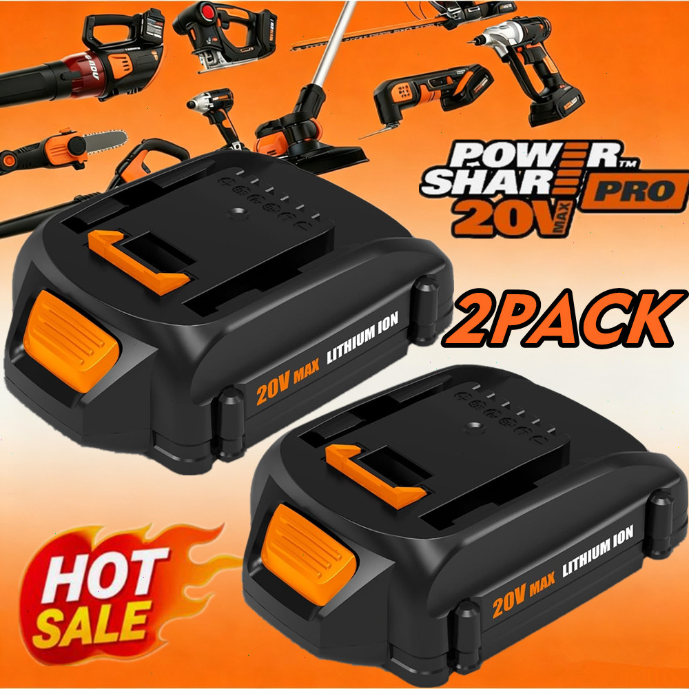 2pack For WORX 20V MAX Extend Lithium Battery 20 Volt WA3520 WA3525 WA3575 WG155
