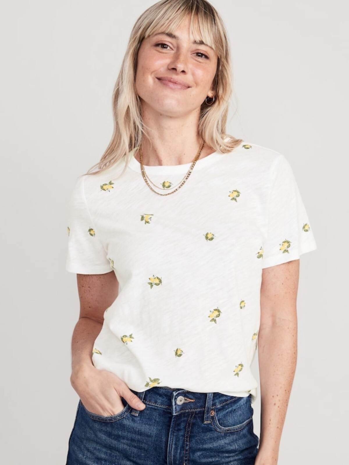 Old Navy Women’s Size XL ~ EveryWear Short Sleeve Tee T-Shirt .. Lemons NWT