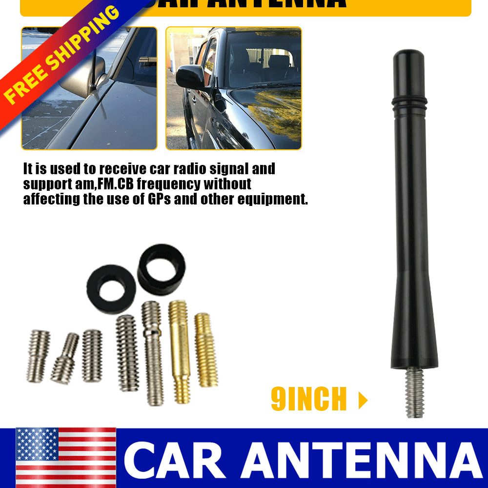 Short Antenna AM/FM Mast Black Replacement Fits 2009-2018 Dodge Ram 1500-3500 4