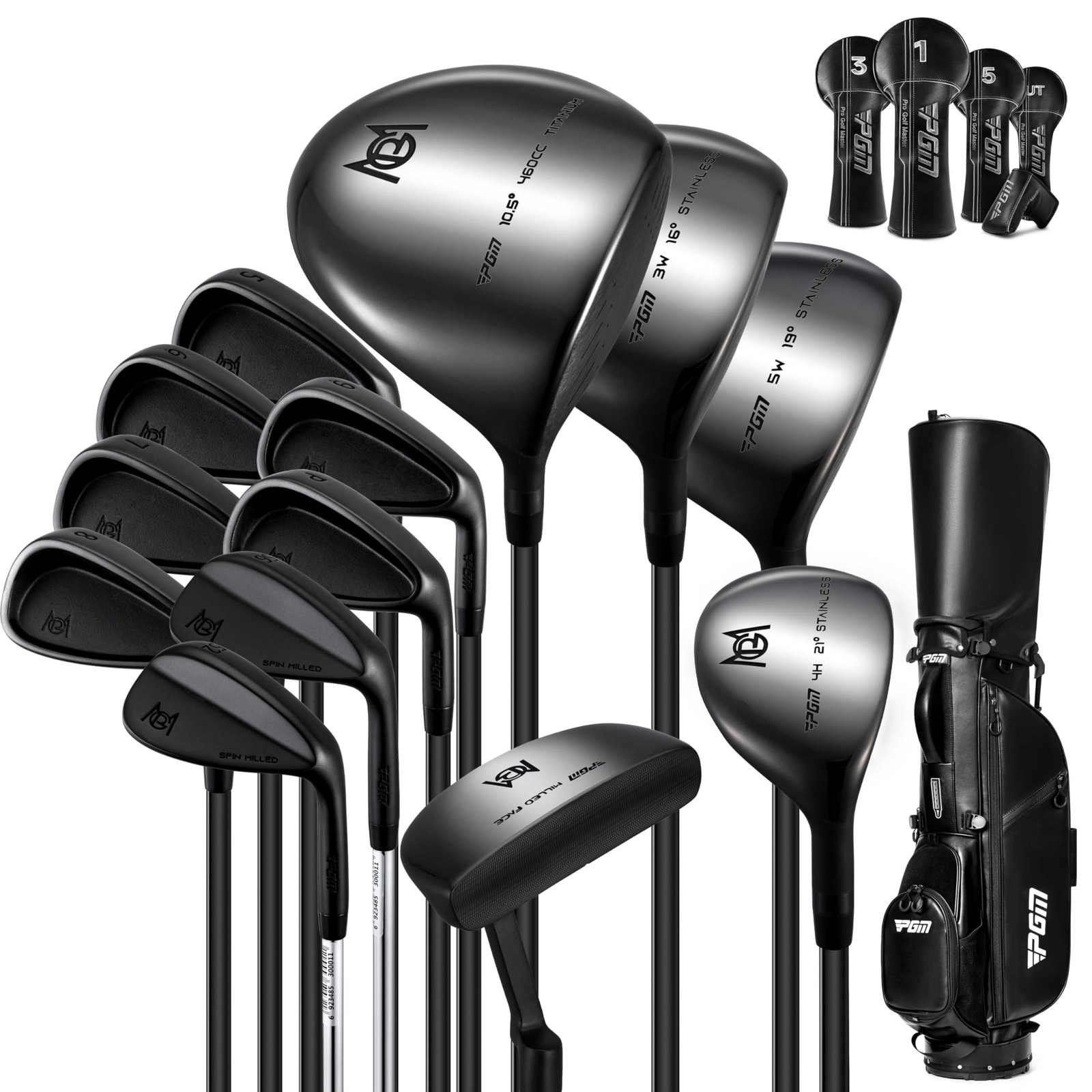 PGM Men\'s 19 Piece Complete Golf Club Set Right Hand Regular Graphite Shaft Bag