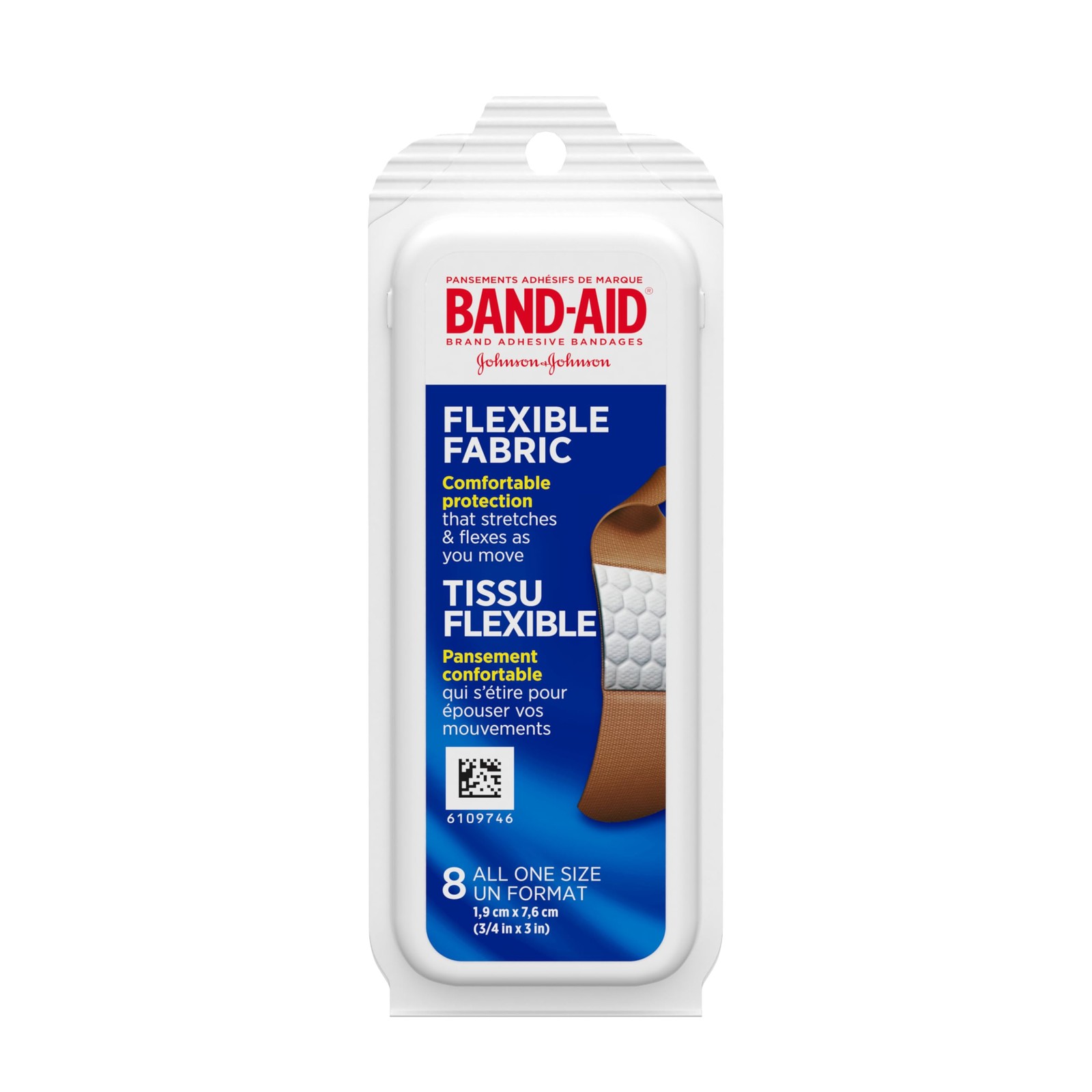 BAND-AID Brand Flexible Fabric Adhesive Bandages, All 8 Count, One Size BAND-AID Brand Flexible Fabric Adhesive Bandages, All 8 Count, One Size