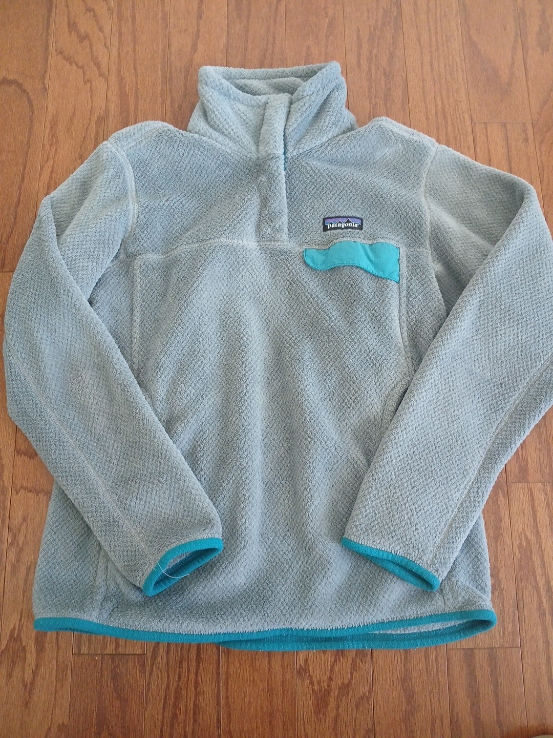 Patagonia Women\'s Fleece Synchilla Jacket Medium Regular Gray Teal Zip Patagonia Women\'s Fleece Synchilla Jacket Medium Regular Gray Teal Zip