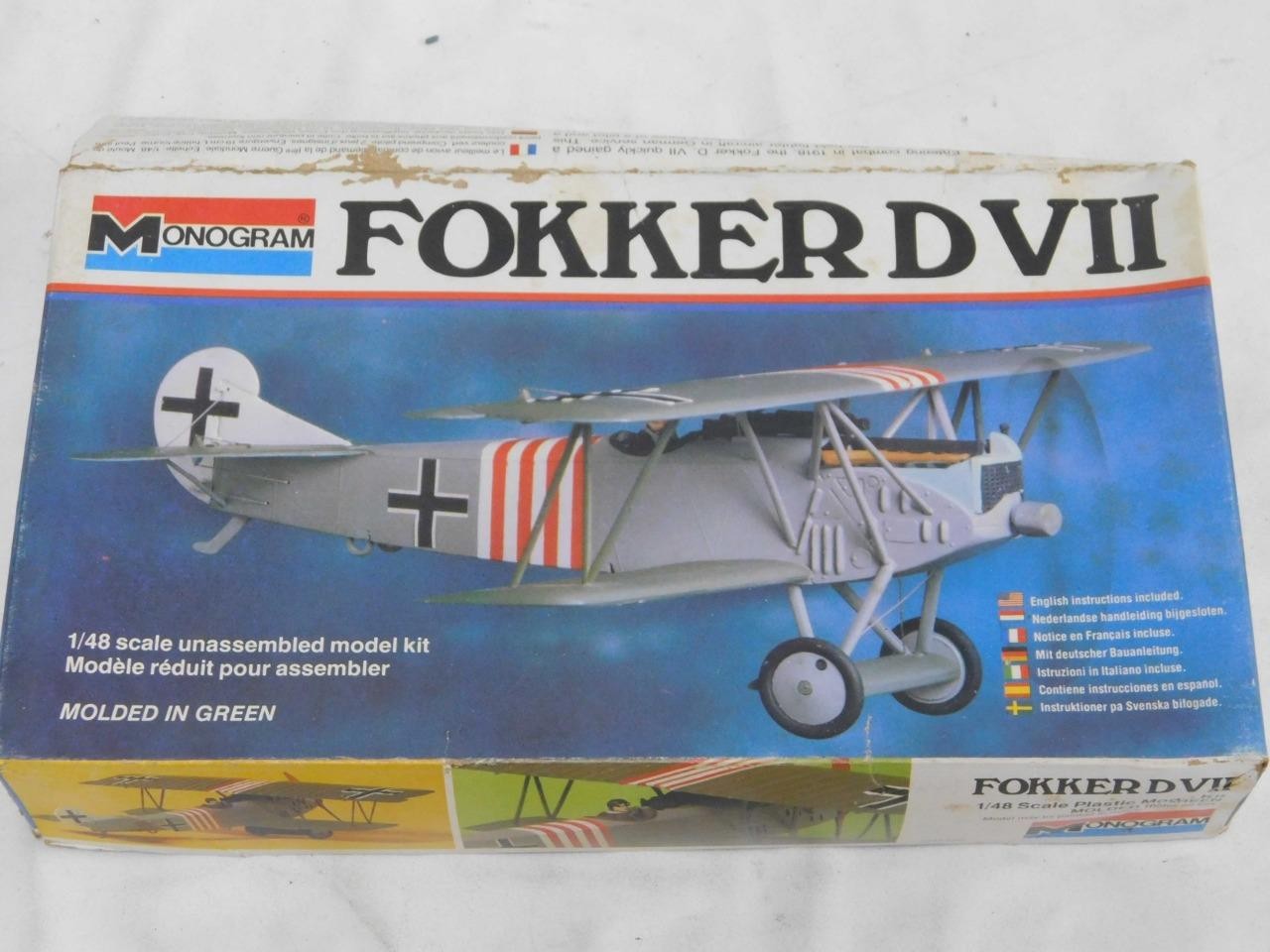 1/48 Monogram German WWI Bi Plane FOKKER D VII Plastic Model Kit Complete 5203