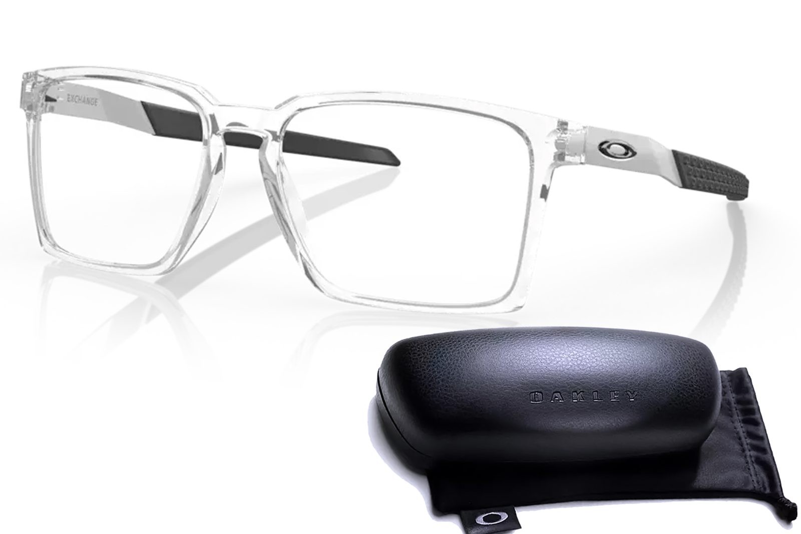 Oakley Exchange OX8055-0356 Polished Clear Optical Eyeglasses Frames 56-17-136