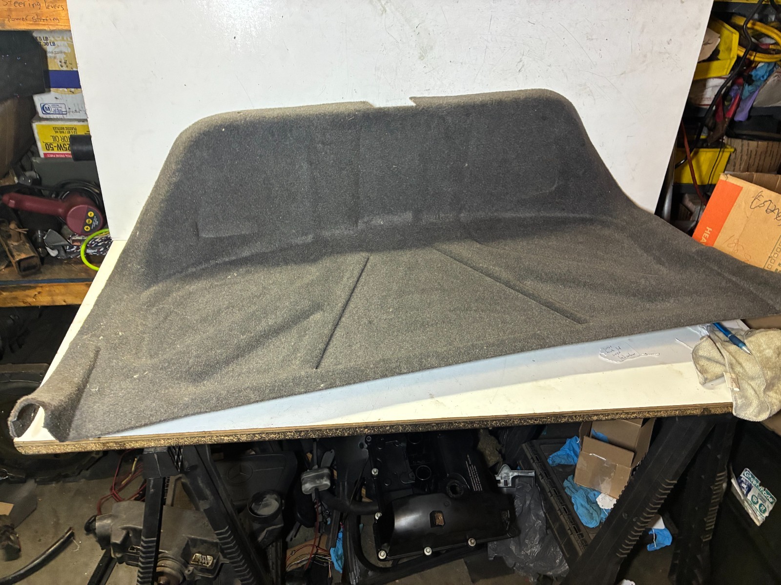 Rear Trunk Lid Carpet Gray 1986-1995 Mercedes Benz W124 260E 300E 300D 300CE