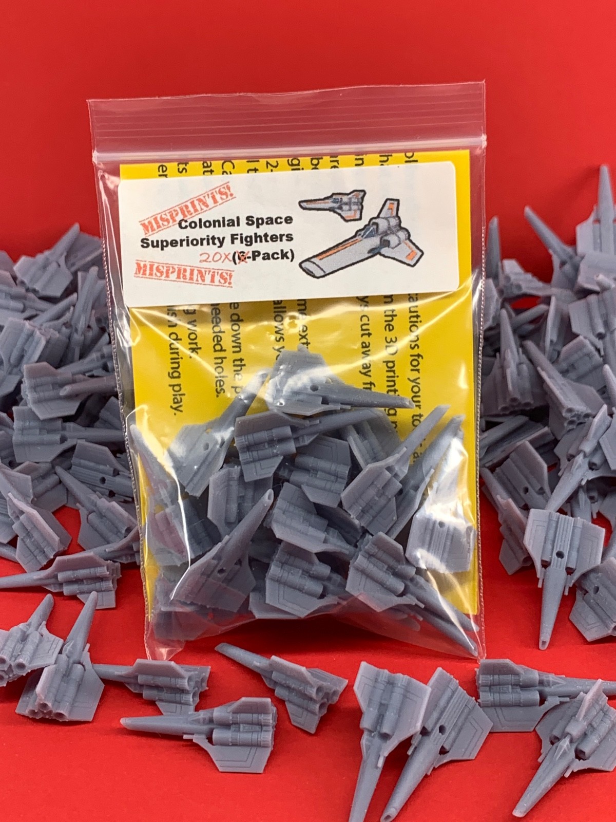 20x MISPRINTED Colonial Viper Space Fighters Wargame Miniatures