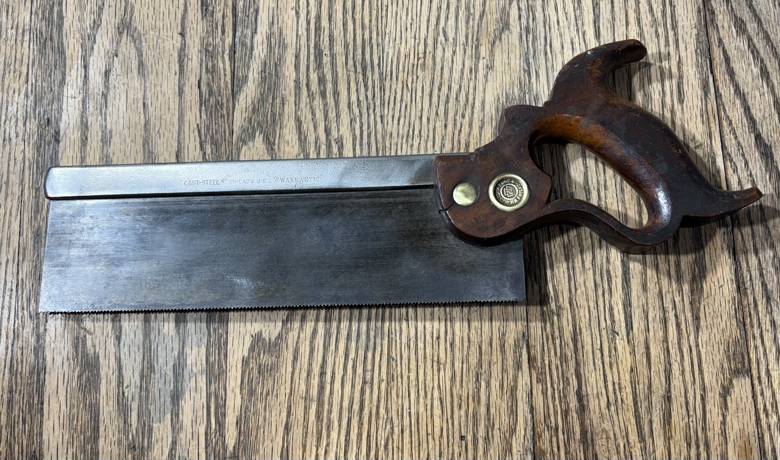 Vintage Antique Tools H. Disston 10” Fine Tooth Dovetail / Back Hand Saw USA Vintage Antique Tools H. Disston 10” Fine Tooth Dovetail / Back Hand Saw USA