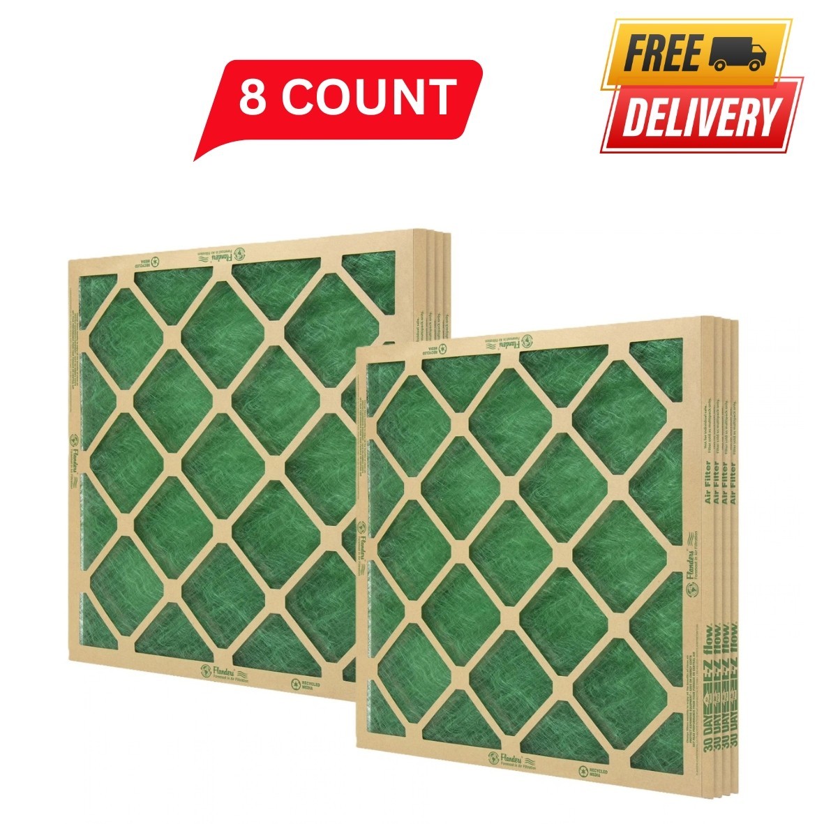 (8 Pack) Flanders Air Filters, 20 (8 Pack) Flanders Air Filters, 20