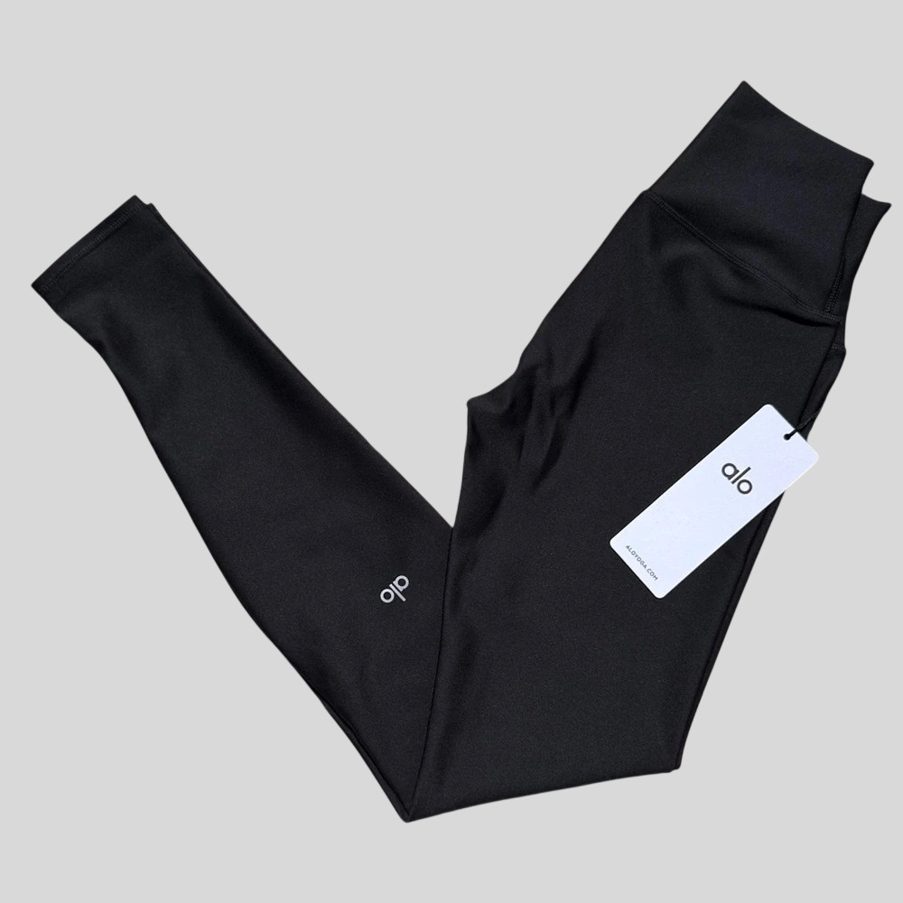 New Alo Women\'s 7/8 High Waist Airlift Leggings Black Size MEDIUM $134 New