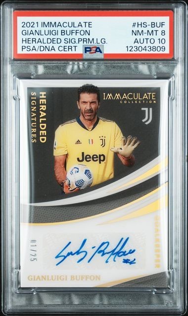 Gianluigi Buffon 2021 Immaculate Heralded Signatures Auto 1/25 PSA 8 10 Auto